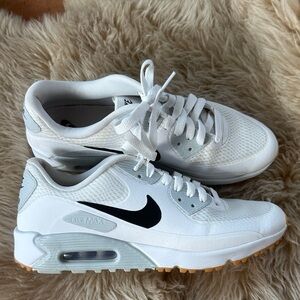 Nike Air Max White and Black Golf Sneakers